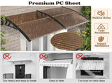 Outdoor Overhang Awning for Sunlight Rain Snow Wind Protection 82845059