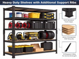 48"W Garage Shelving Unit 5 Tier Adjustable Storage Shelves 2700lbs Metal Shelf Rack for Basement 64183452