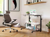 Grey Oak P2 15MM Particle Board with Melamine Coating Adjustable Computer Desk with 3 USB 2 AC 02657888
