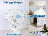Portable Clip Fan with 2 Speeds, 90&deg Oscillating Quiet Cooling Fan, Desk Clip Hang 3 Ways for 29894603