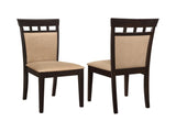 Set of 2 Upholstered Side Chairs, Cappuccino and Tan B016P223065