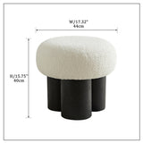 W8017-1 White lamb wool seat, barrel PVC pipe with black ash willow W2085129980