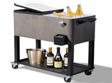 80-Quart Outdoor Beverage Rolling Cooler for Backyard Deck Patio with Wheels, 41007677