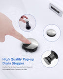 Bathroom Faucet Brushed Nickel with Pop-up Drain & Supply Hoses 2-Handle 360 Degree High Arc Swivel 24866386