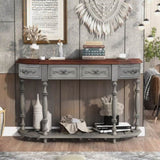 U_STYLE 52''Modern and Contemporary Curved Console Table Sofa Table Entryway Table for Hallway N711P186862E