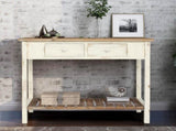 Vintage Two - Drawer Console Table with Open Shelf, Distressed Finish for Entryway & Living Room W2295P366795
