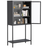 59"H Heavy Duty Metal Storage Cabinet,Sideboards & Buffet,Display Storage Cabinet with Glass Doors W2735P186329