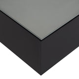ON-TREND Square High Glossy Coffee Table with 16-color LED Strip Lights, Modern Center Table with N721P191980B