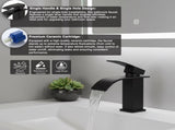 Single Handle Bathroom Faucet Lavatory Faucet Stainless Steel Single Hole-TP, Matte BlackUnable 08076153