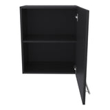 Wall Cabinet 23.6" H, with 1 Door and 2 Shelves, Black B097P250866