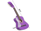 Purple 30-inch Round Acoustic Guitar with Picks, Strings, Capo, Case, Tuner, and Strap 79796997
