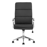 ZNTS Black and Chrome Upholstered Office Chair with Casters B062P145550