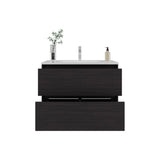 Bathroom Cabinet Opalo, with Two Shelves and Open Storage, Black B200P313690