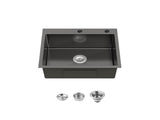 23"x19" Undermount Kitchen Sink Stainless Steel Under Counter Deep Single Bowl Undermount Sink Basin T3177P286027