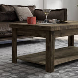 48 inch Coffee Table, No Assembly Required, Barnwood Finish GL-B108131548