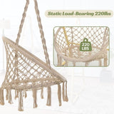 ZNTS Swing Chair Handmade Macrame Swing Hammock Chair with Stand 17162944