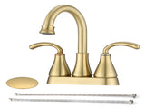 2-Handle Bathroom Sink Faucet with Pop-up Drain Brushed Golden W122458635
