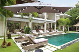 10 x 6.5t Rectangular Patio Solar LED Lighted Outdoor Umbrellas with Crank and Push Button Tilt for W65690316