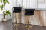 COOLMORE Swivel Bar Stools Set of 2 Adjustable Counter Height Chairs with Footrest for Kitchen, W1539103098