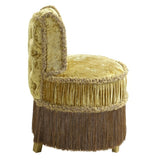 Gold Vanity Stool with Button Tufted B062P215391