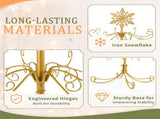 6ft Gold Iron Christmas Tree with Snowflake Top, PVC Everyday Decor Tree 72612651