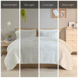 Full/Queen Shaggy Long Fur Comforter Mini Set B03595903