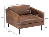 Hydrogen Bomb Iron Legs Wooden Frame 74*71*74cm Bronzing Cloth Indoor Chair Orange 04180848