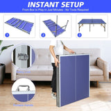 5ft Mid-Size Tennis Foldable & Portable Ping Pong Set for Indoor Games with Net, 2 W1408P272363