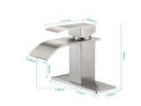 Waterfall Spout Single Handle Bathroom Sink Faucet 10052477