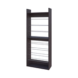 FM FURNITURE Oak Springs Tall Open Shoe Rack with Metal Rails and Multi-Tier Shelves, Wengue B128P301389