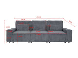 Modern Corduroy 3-Seater Sofa with 3 Throw Pillows, Deep Seat Couch with Soft Ribbed Upholstery and 72564124