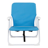 ZNTS 56*60*63cm Load-Bearing 100kg Blue Oxford Cloth White Iron Frame Beach Chair 70107311