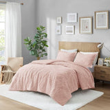 Twin Embroidered Medallion Faux Fur Ultra Plush Comforter Mini Set B03597036