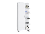 Keller Linen Cabinet 63" H, with 1 door and 9 shelves, White, B097P199738