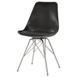Black and Chrome Padded Dining Chair B062P153714