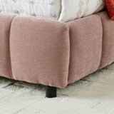 King Size Upholstered Bed ,comfortable upholstered bed frame, Chenille fabric, with headboard and W487P235312