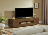 59" Mid Century Modern TV Stand for TVs up to 65", Walnut Entertainment Center with Open Storage & W1801P457802