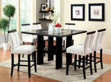 Set of 2 Chairs Black And White Leatherette Beautiful Padded Counter height Chairs Slit Back Design HS11CM3559PC-ID-AHD