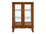 Curio Cabinet Lighted Curio Diapaly Cabinet with Adjustable Shelves and Mirrored Back Panel, 13840081