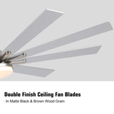 72 in Integrated LED Brushed Nickel Smart Ceiling Fan with Remote Control W1367139017