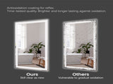 60"x48" Modern LED Smart Mirror with Hiden Light Bathroom Mirror, Front Lit & Back Lit With 3 Color 92734612