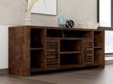 64 inch TV Stand Console for TVs up to 70 inches, No Assembly Required, Whiskey Finish B108P160188