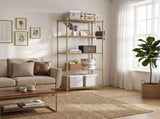 5-layer display rack with adjustable layer spacing, plug-in deformable structure, adjustable feet, 43103074