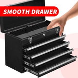 ZNTS Metal Tool Box with 4 Drawers Portable Steel Tool Chest with Metal Cylinder Lock and Latch Closure, W3037P241994