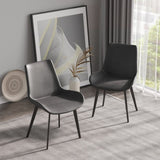Modern Dining Chair Living Room Black Metal Leg Dining Chair-Grey-4pcs/ctn W153567956