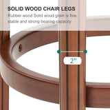 Seat height 26'' Cow top Leather Wooden Bar Stools, 360 Degree Swivel Bar Height Chair with Backs 67931903