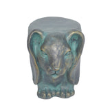 Rabbit Garden Stool, Lightweight Concrete, Gold Patina Finish, No Assembly Required N765P285189G