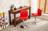 Swivel Faux Leather Adjustable Hydraulic Bar Stool, Set of 2, Red T2574P164842