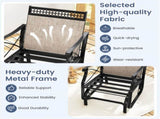 Black Metal Patio Glider Chair with Brown Washable Cushion, 330 lbs Capacity Ergonomic Outdoor 98202596