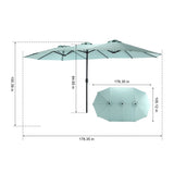 14.8 Ft Double Sided Outdoor Umbrella Rectangular Large with Crank W640140332